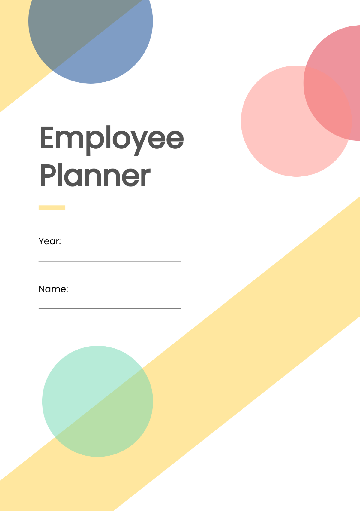 Printable Employee Planner Template