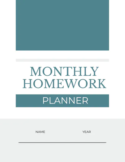 Free Monthly Homework Planner Template to Edit Online