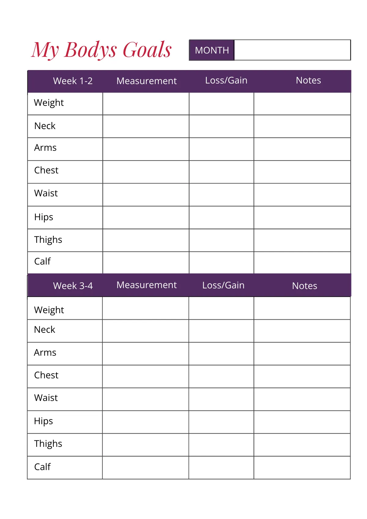 Free Sample Diet Planner Template to Edit Online