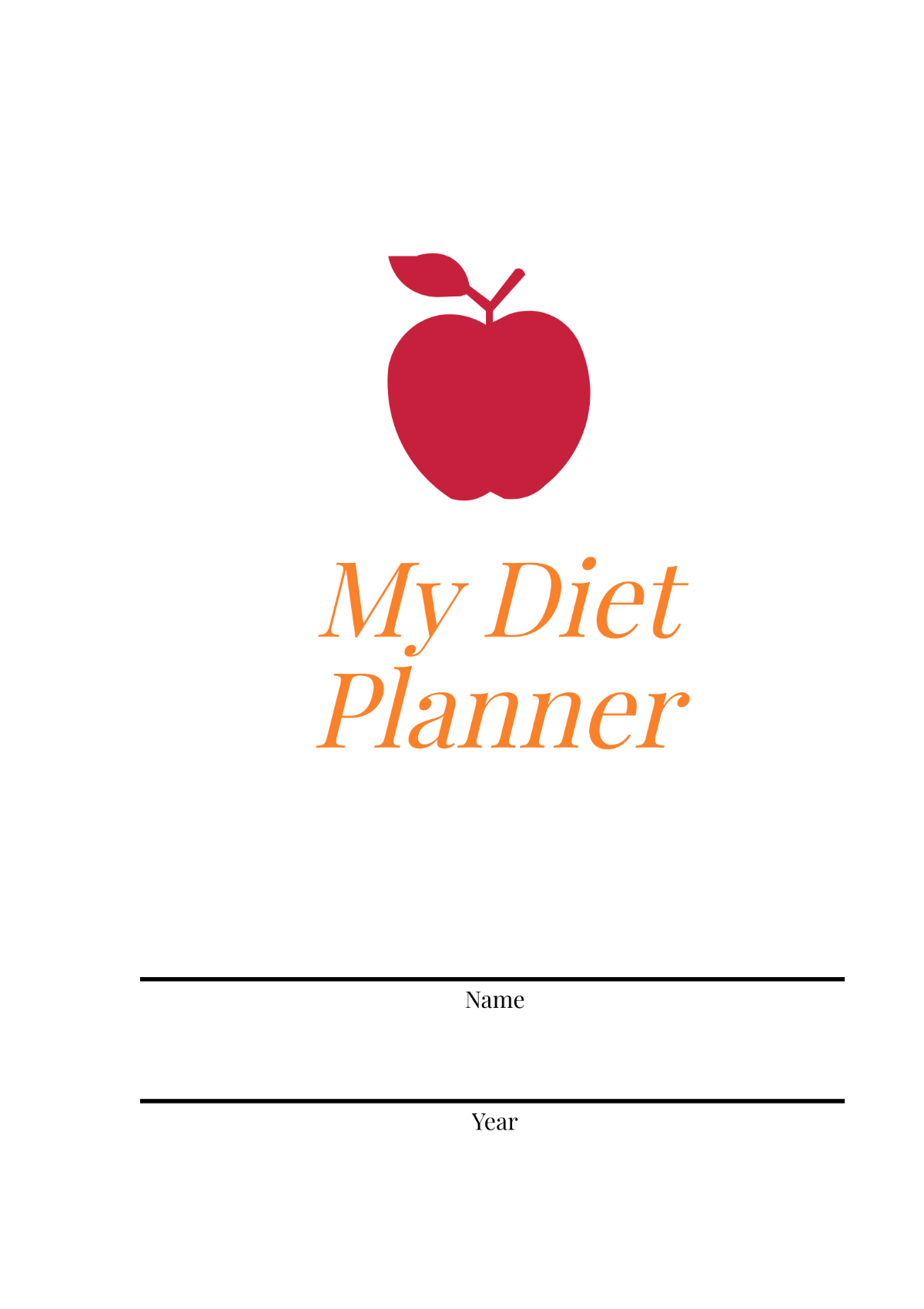 Sample Diet Planner Template