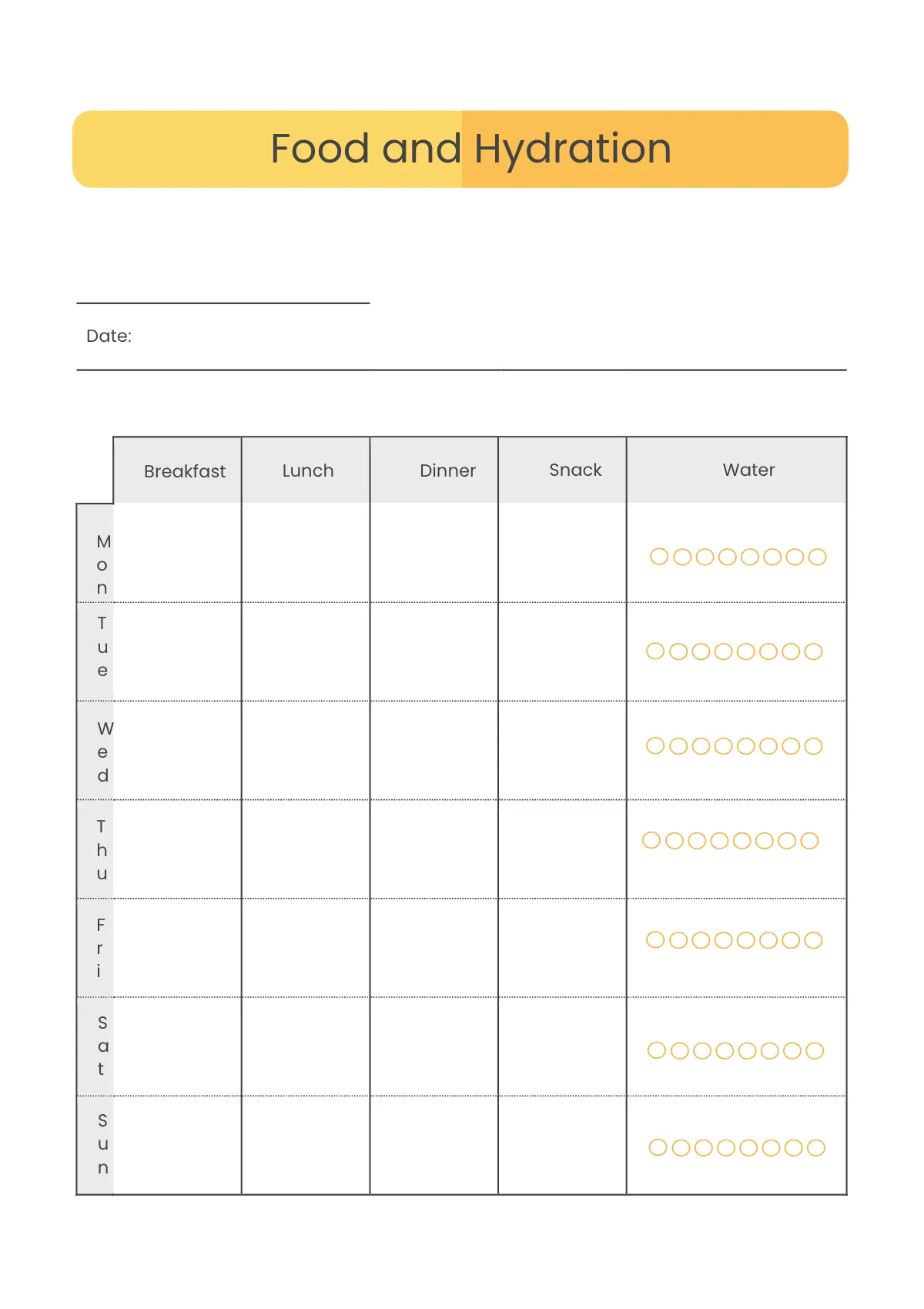 Free Basic Food Planner Template to Edit Online