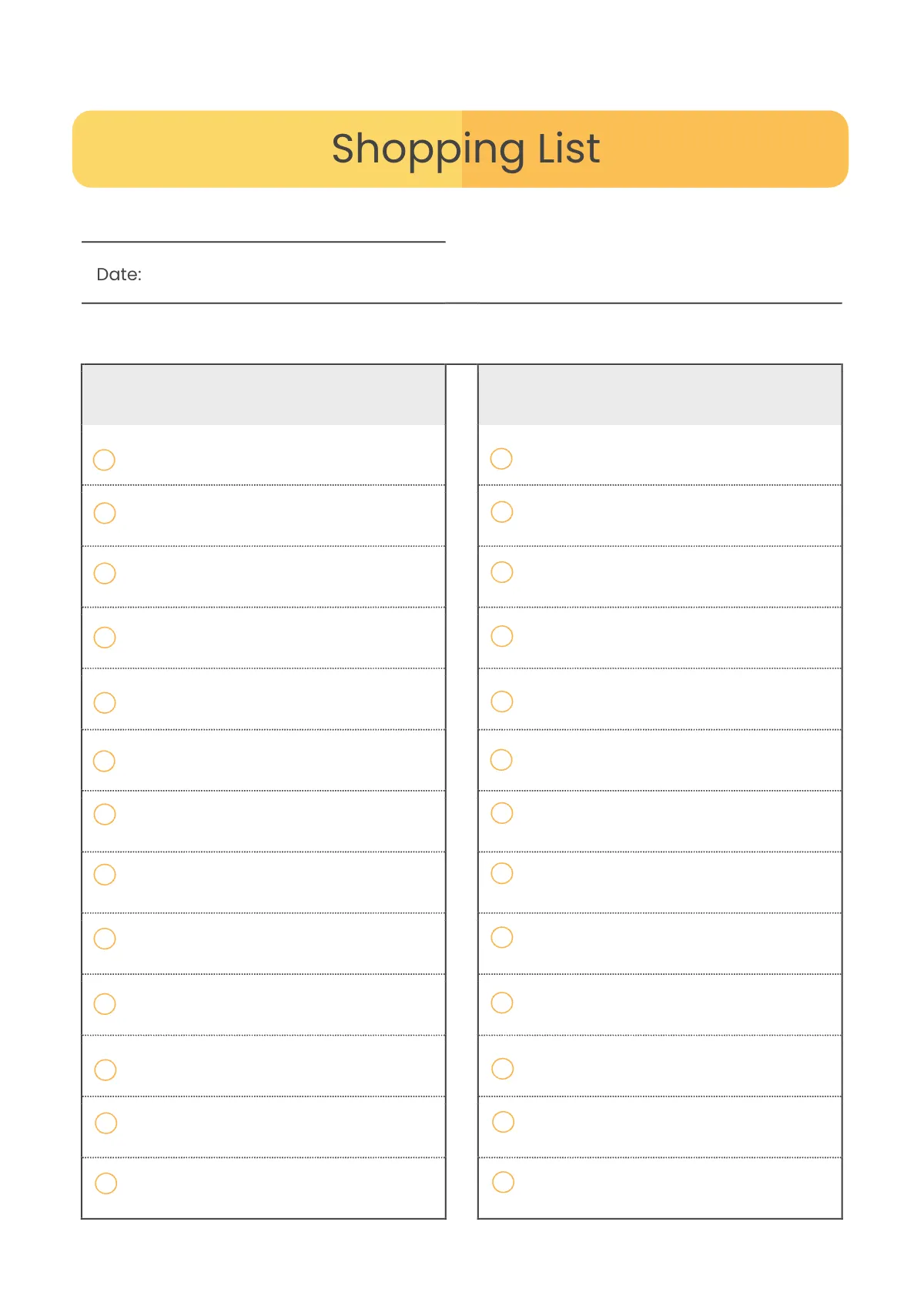 Free Basic Food Planner Template to Edit Online
