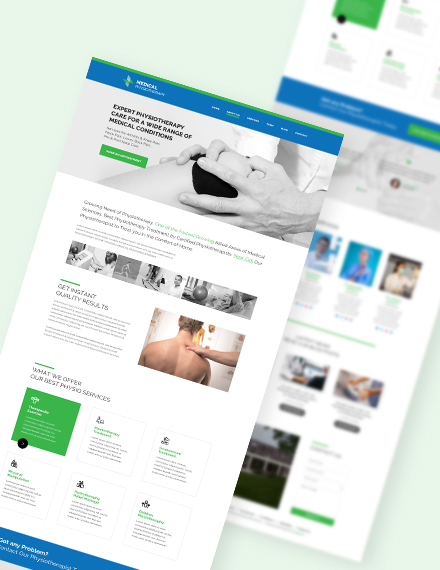 Sample Physiotherapy PSD Landing page Template