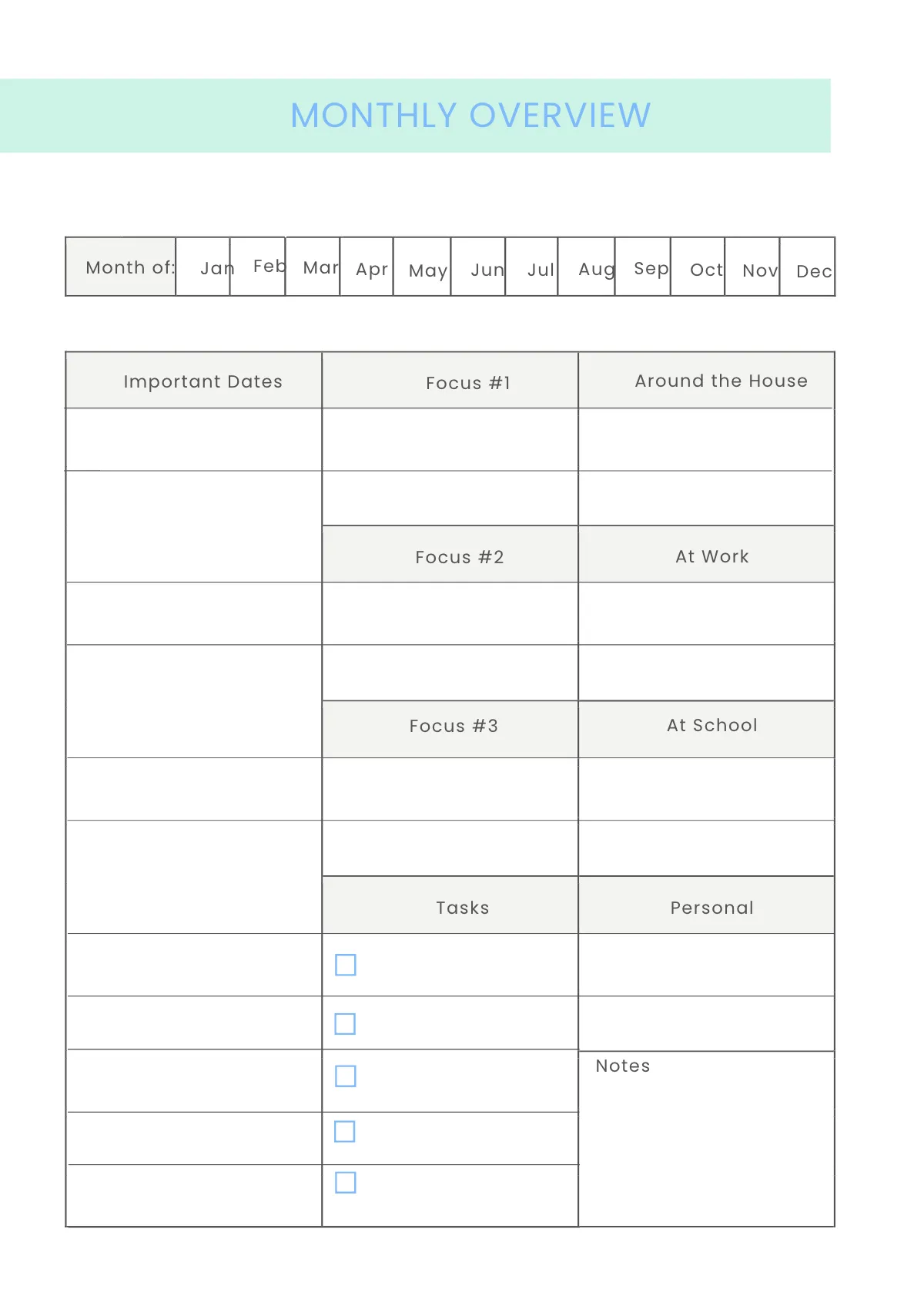 Free Simple Digital Planner Template to Edit Online