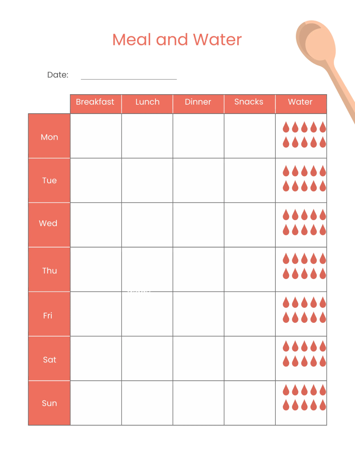 Free Editable Food Planner Template to Edit Online