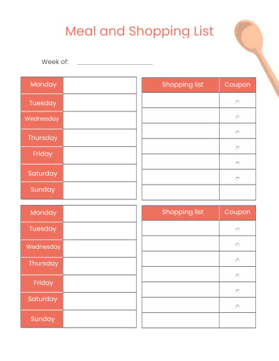 Free Editable Food Planner Template to Edit Online
