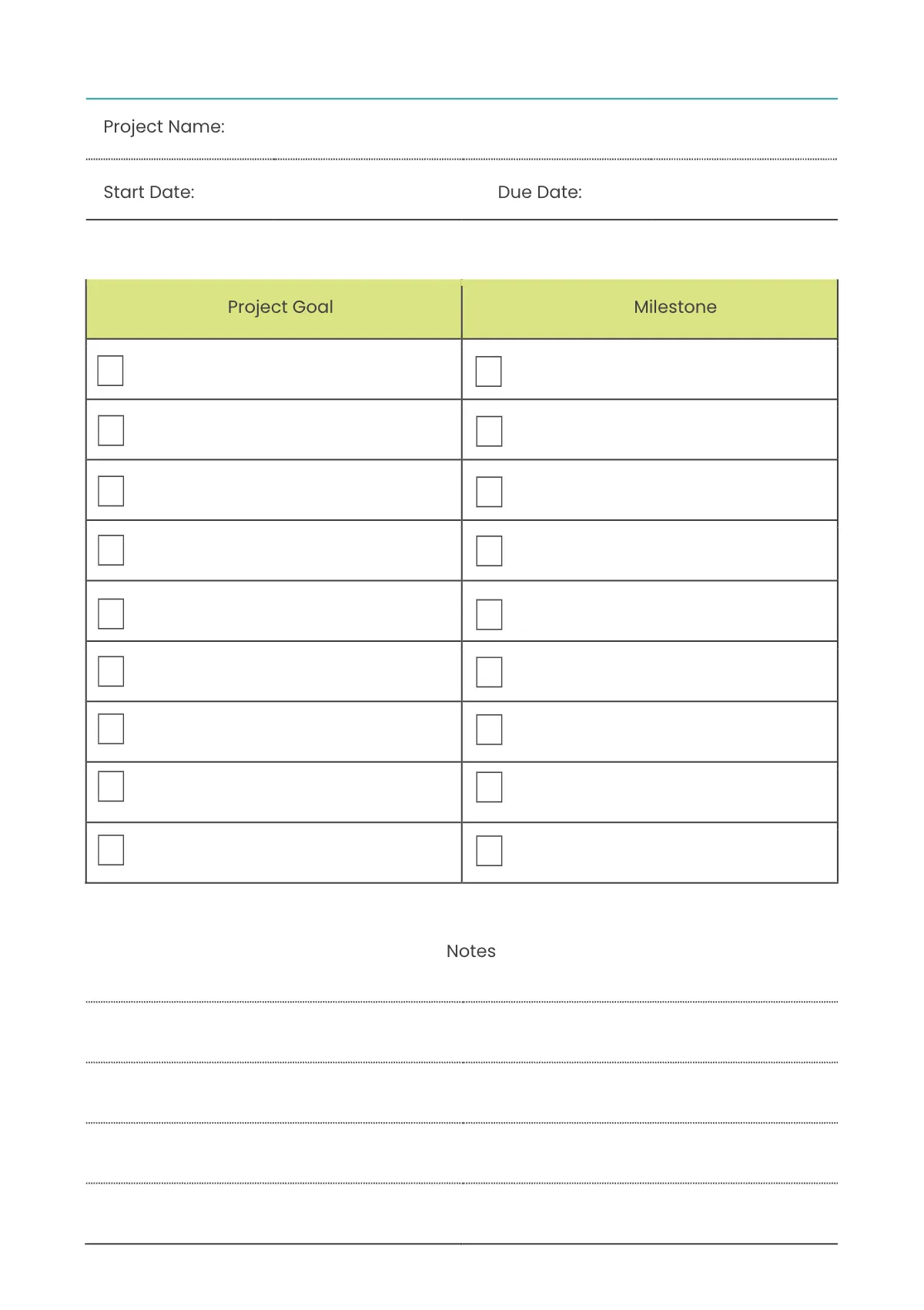 Free Project Planner Template to Edit Online