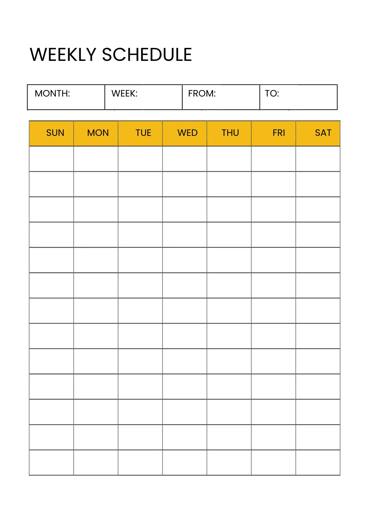 Free Editable Schedule Planner Template to Edit Online