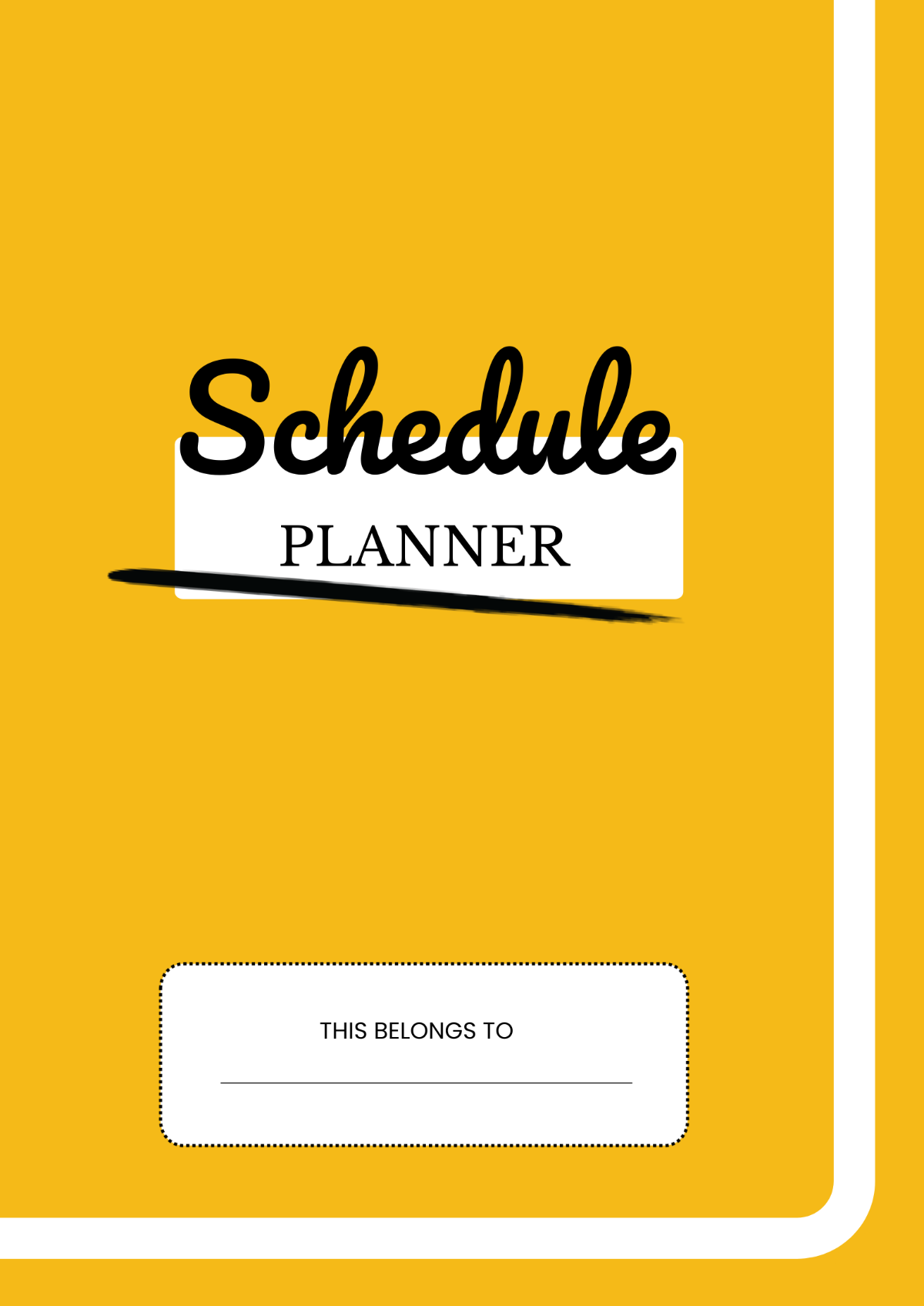 Free Editable Schedule Planner Template