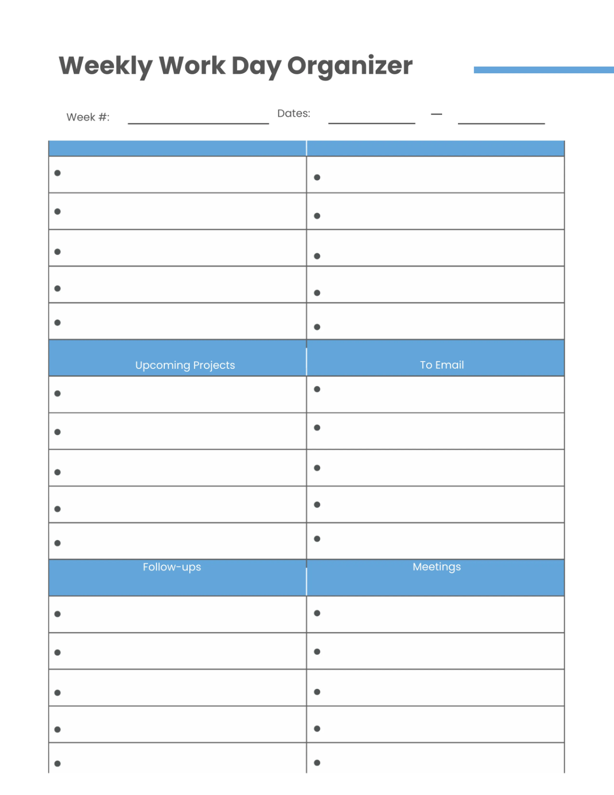 Free Work Planner Template to Edit Online