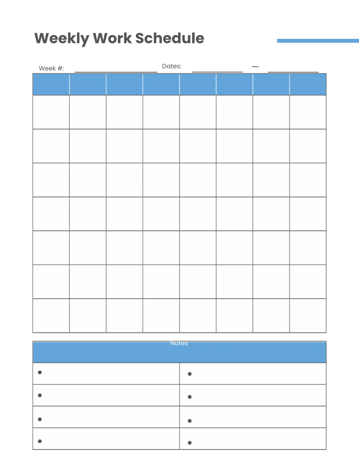 Free Work Planner Template to Edit Online