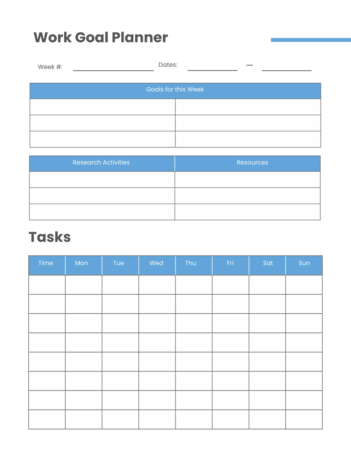 Free Work Planner Template to Edit Online