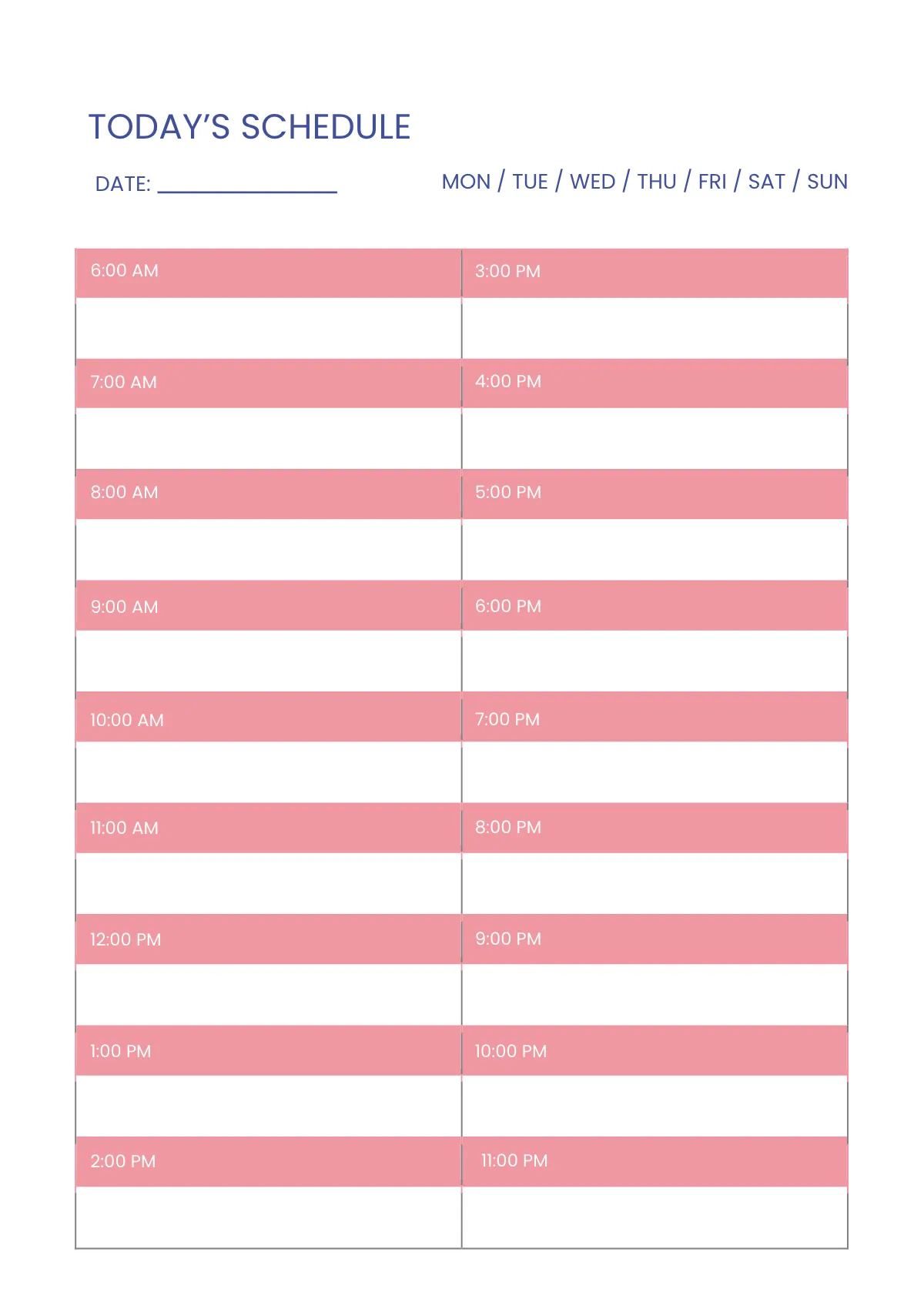 Free Editable Personal Planner Template to Edit Online