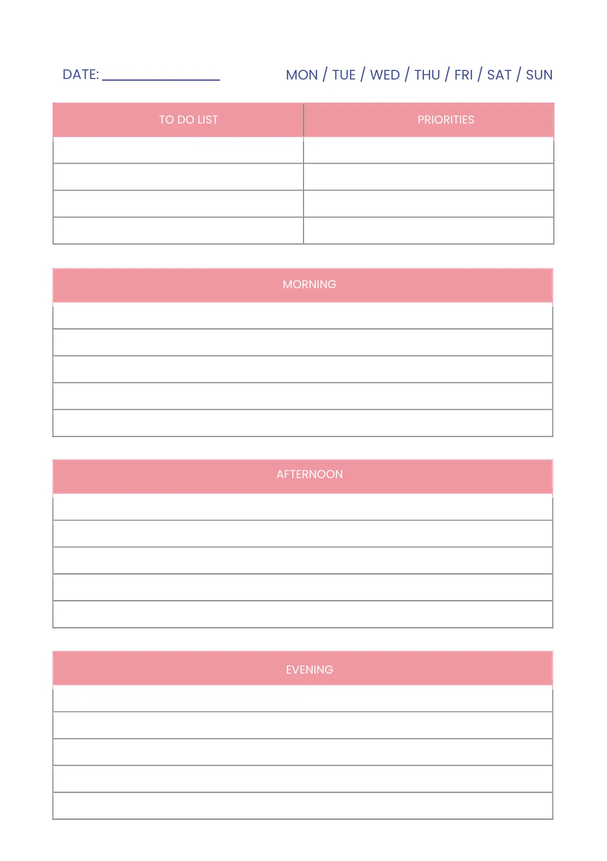 Free Editable Personal Planner Template to Edit Online
