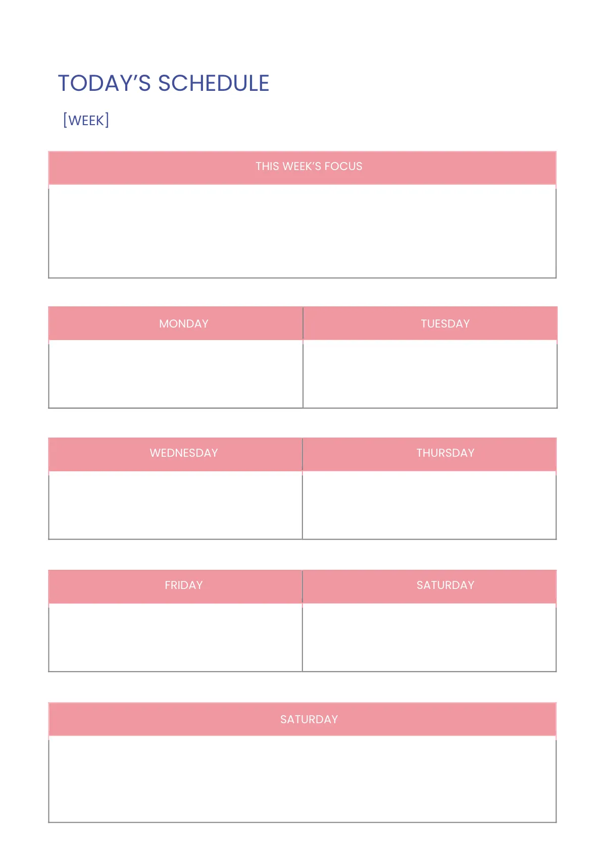 Free Editable Personal Planner Template to Edit Online