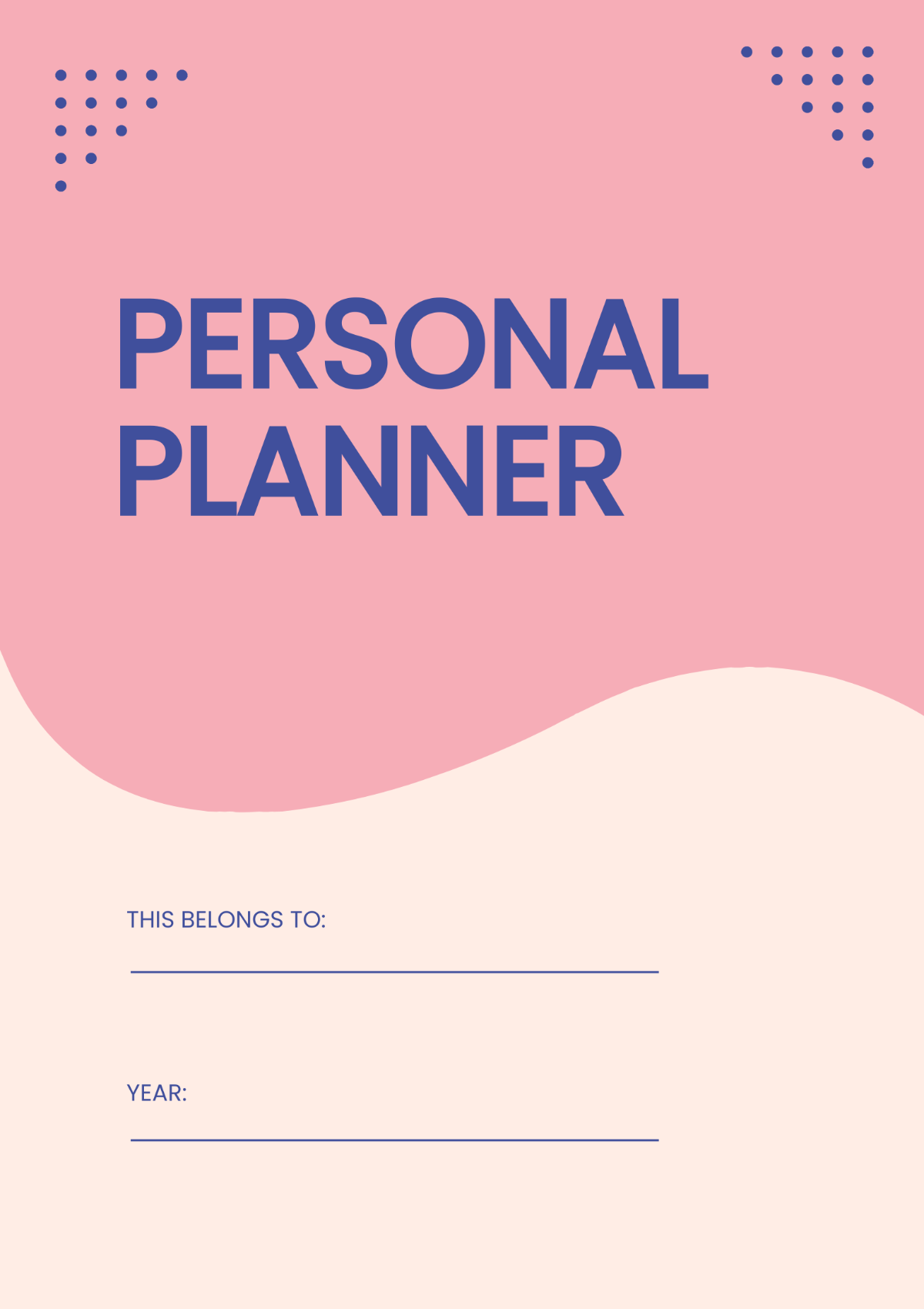 Free Editable Personal Planner Template