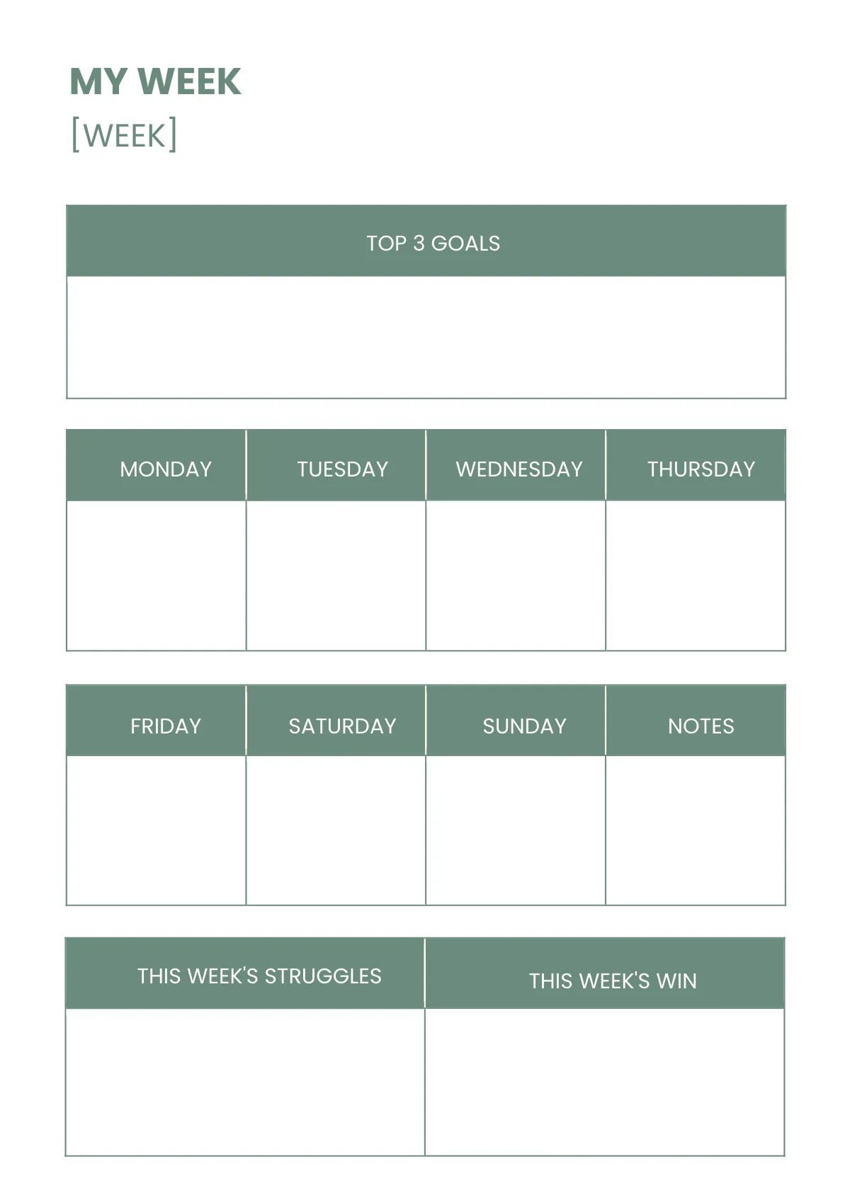 Free Sample Personal Planner Template to Edit Online