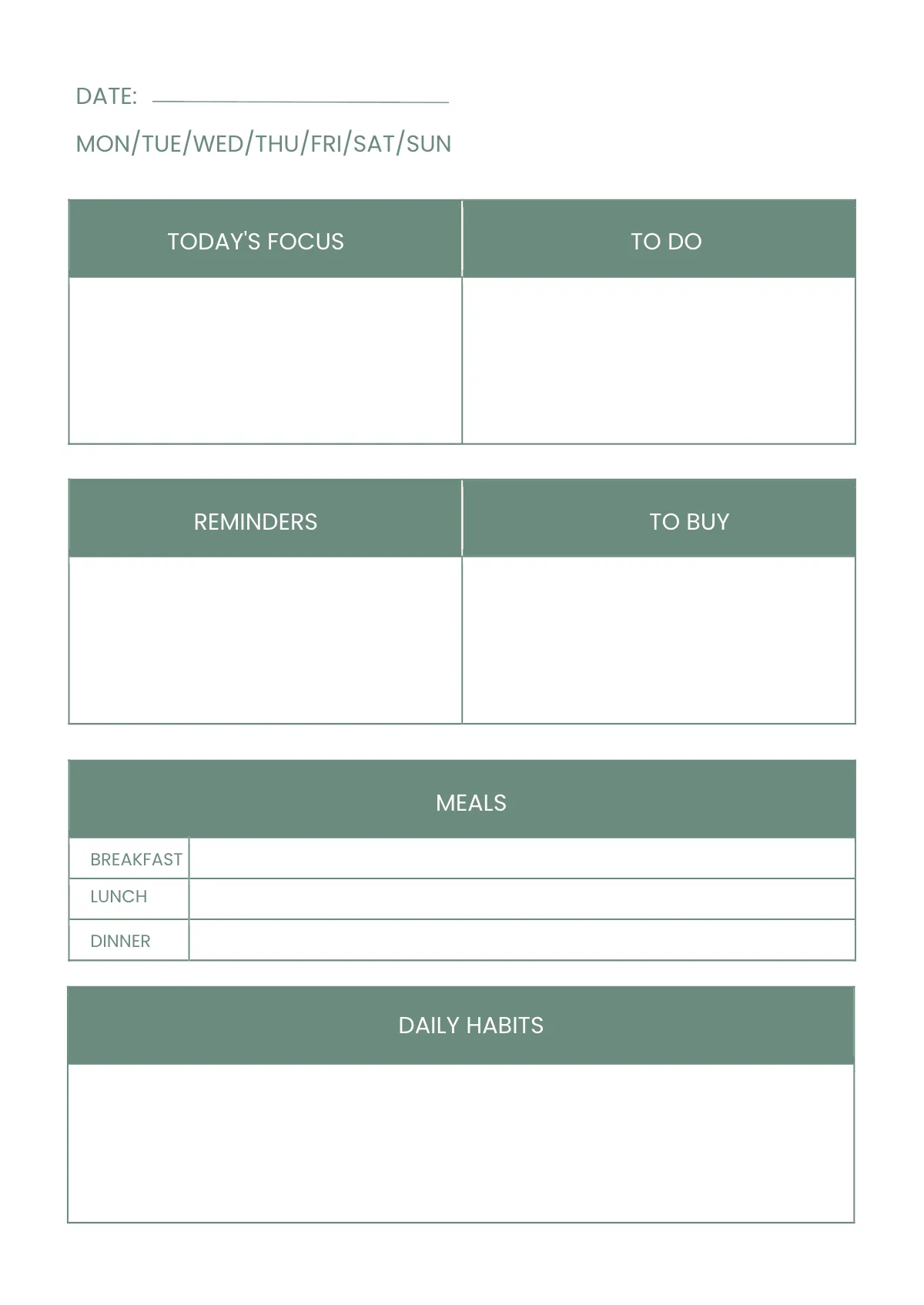 Free Sample Personal Planner Template to Edit Online