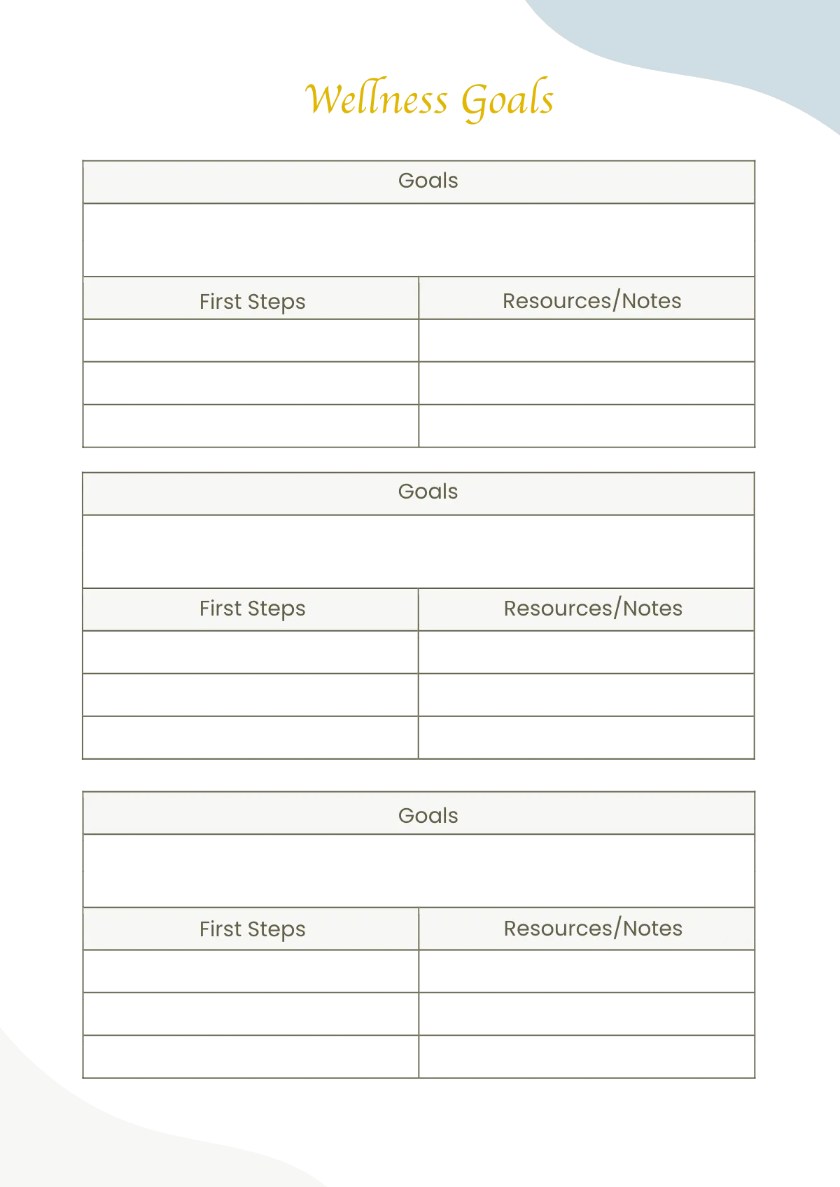 Free Editable Self Care Planner Template to Edit Online