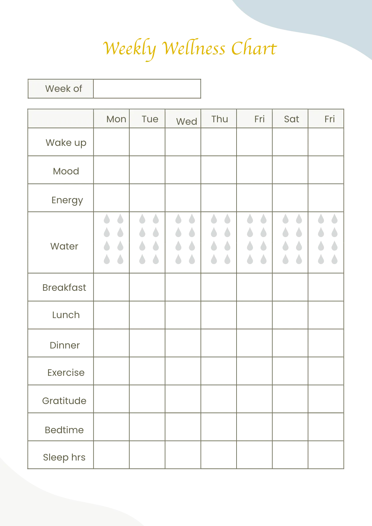 Free Editable Self Care Planner Template to Edit Online
