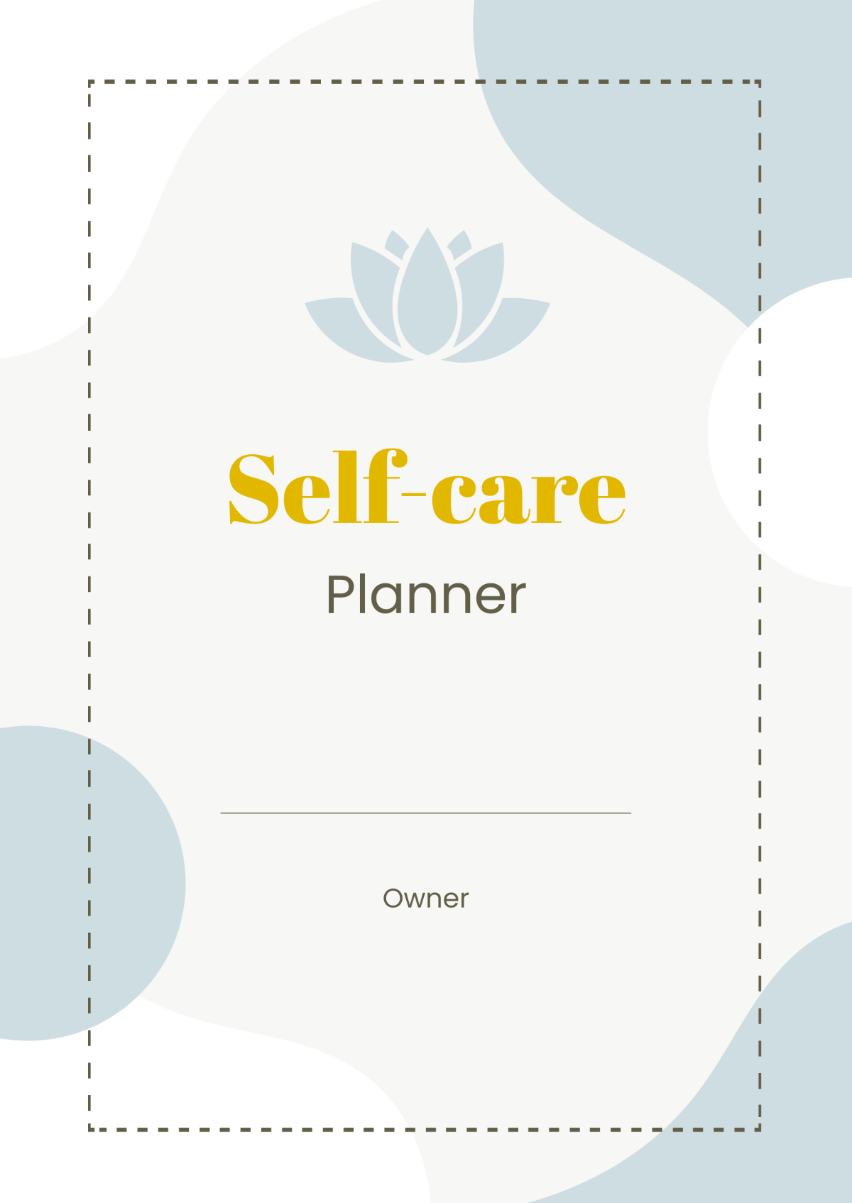 Editable Self Care Planner Template