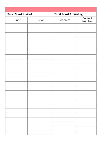 Free Editable Baby Shower Planner Template to Edit Online