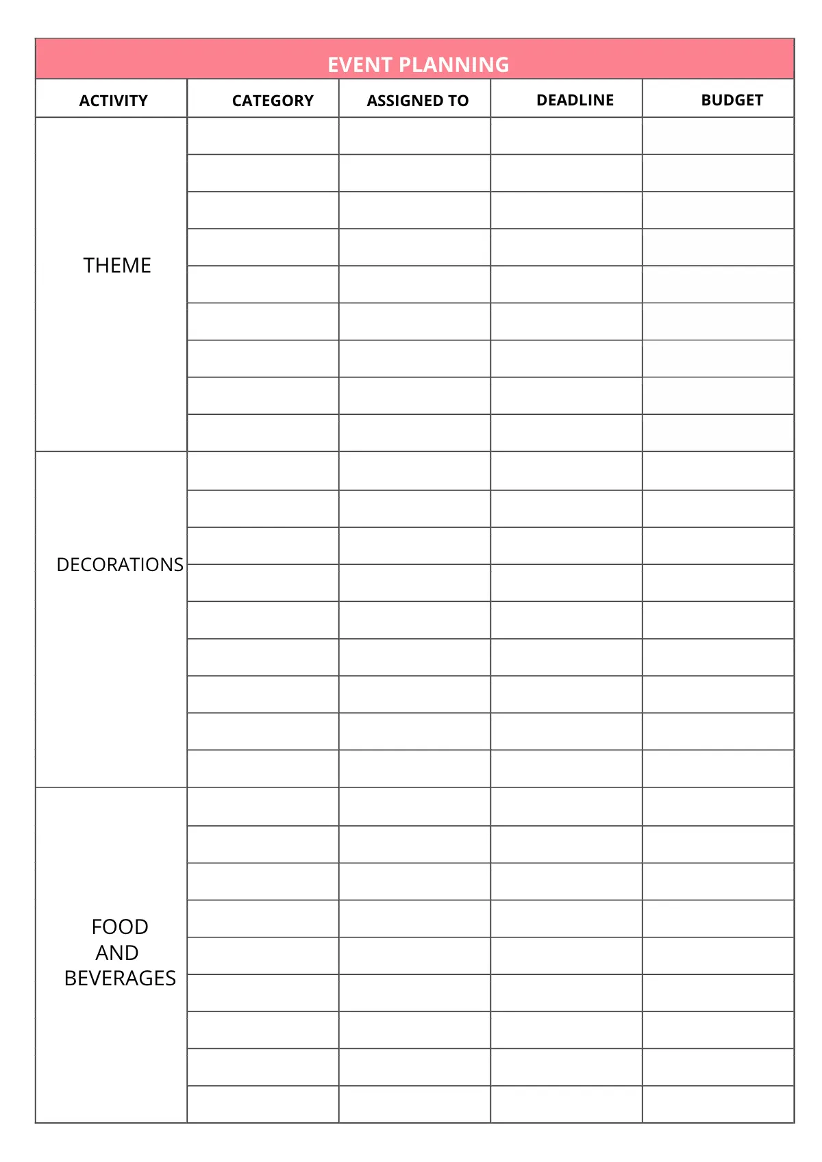 Free Simple Baby Shower Planner Template to Edit Online
