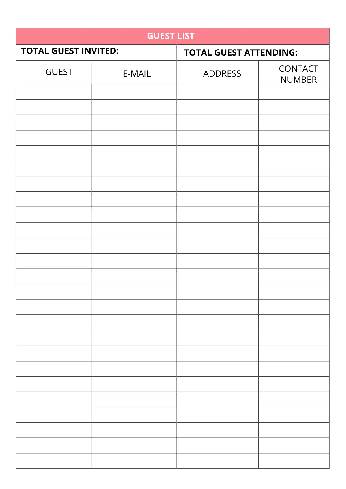 Free Simple Baby Shower Planner Template to Edit Online