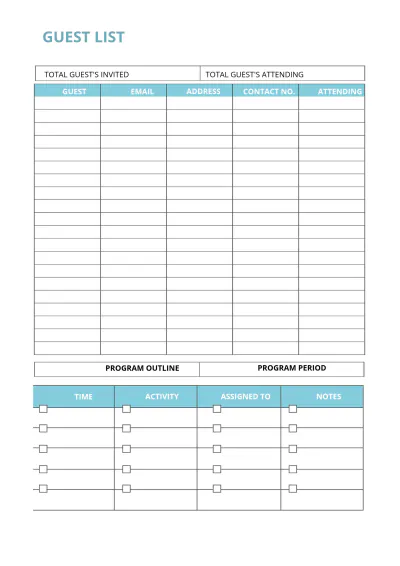 Free Basic Baby Shower Planner Template to Edit Online