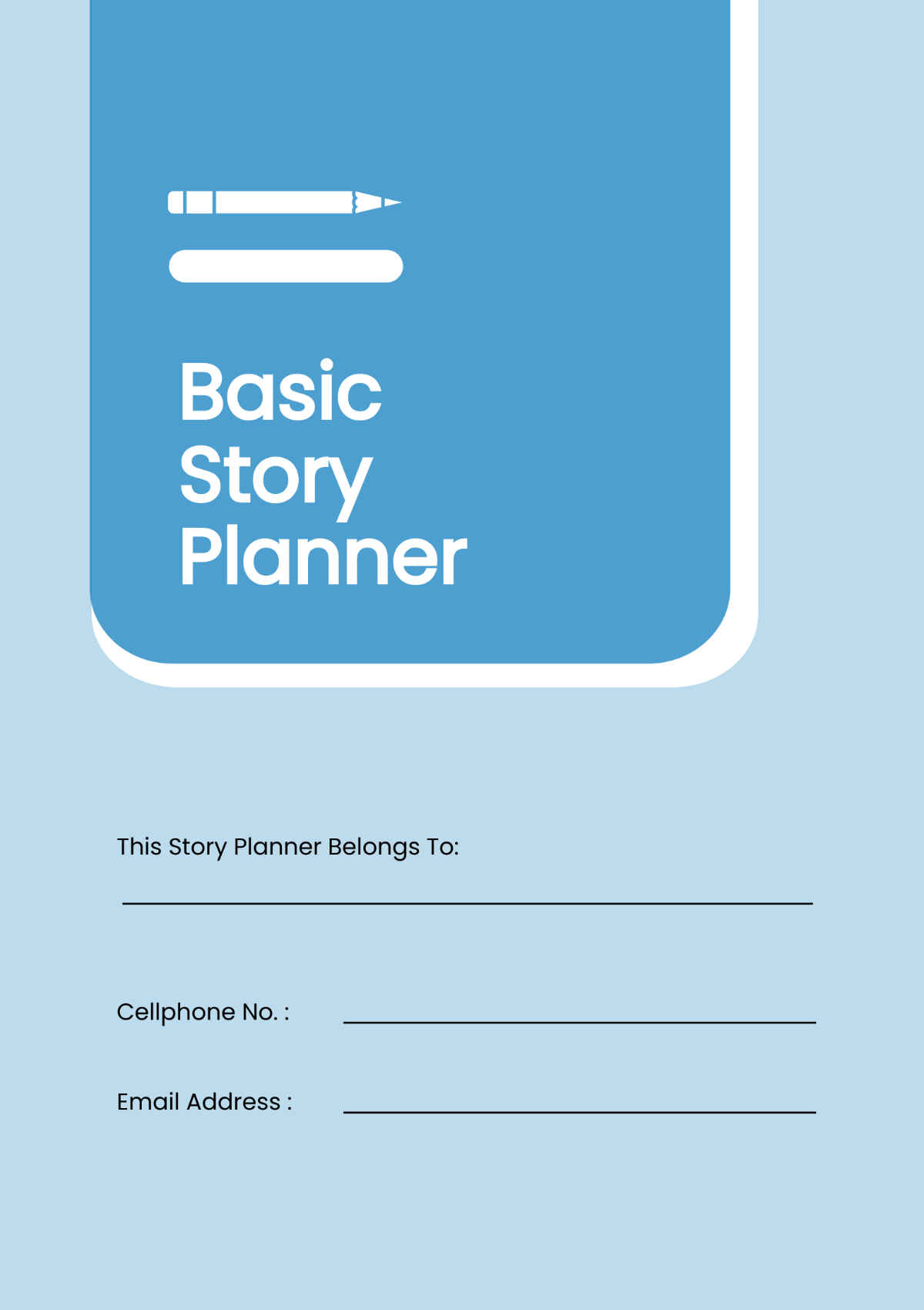 Free Basic Story Planner Template
