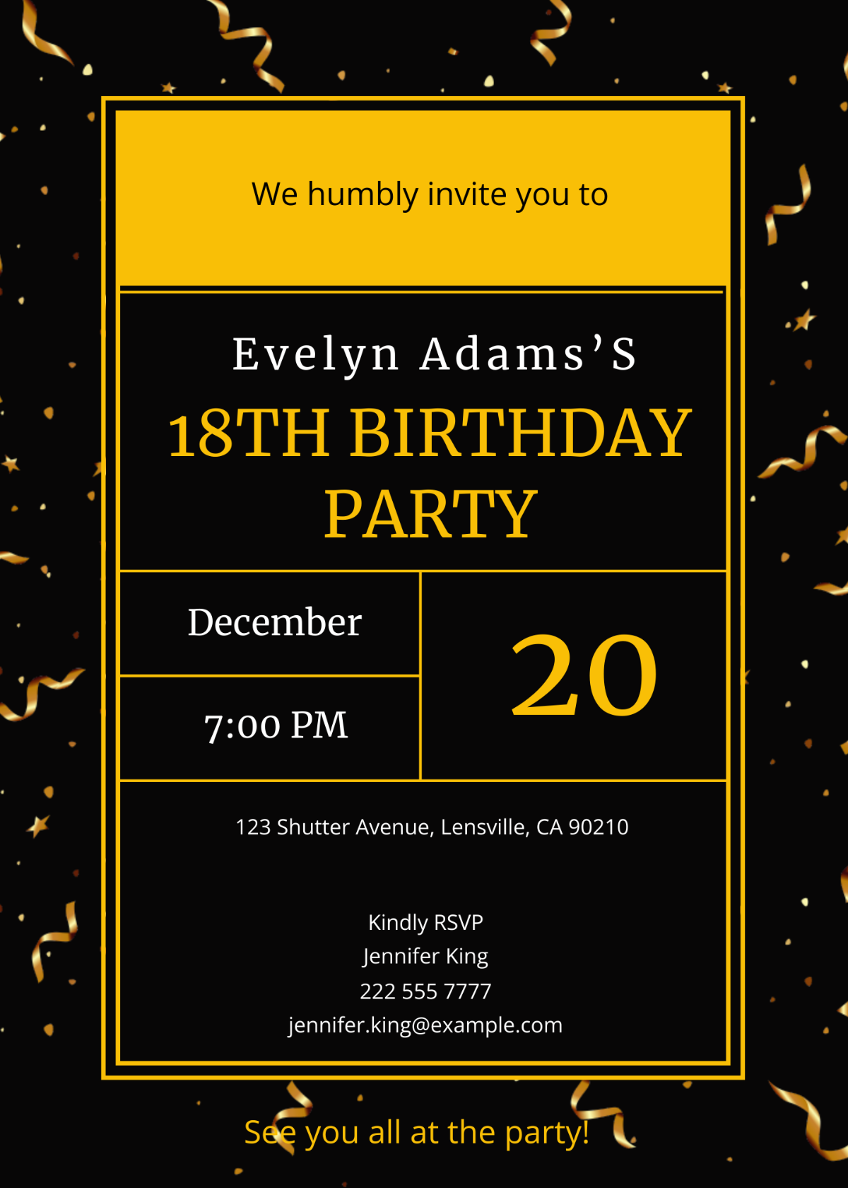 Golden Ticket Birthday Invitation