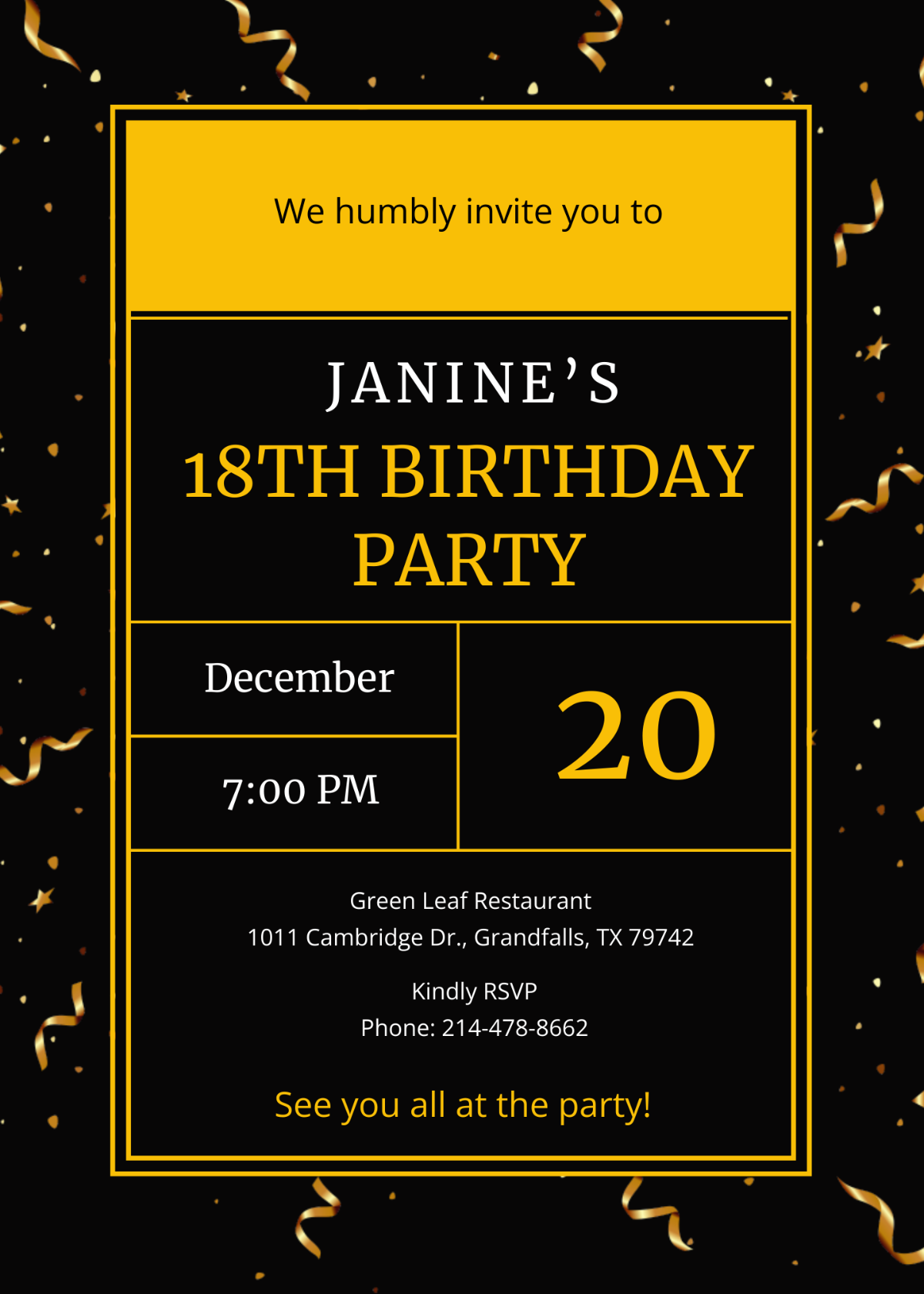 Golden Ticket Birthday Invitation