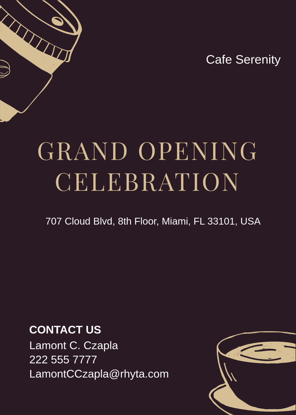 Grand Cafe Opening Invitation
