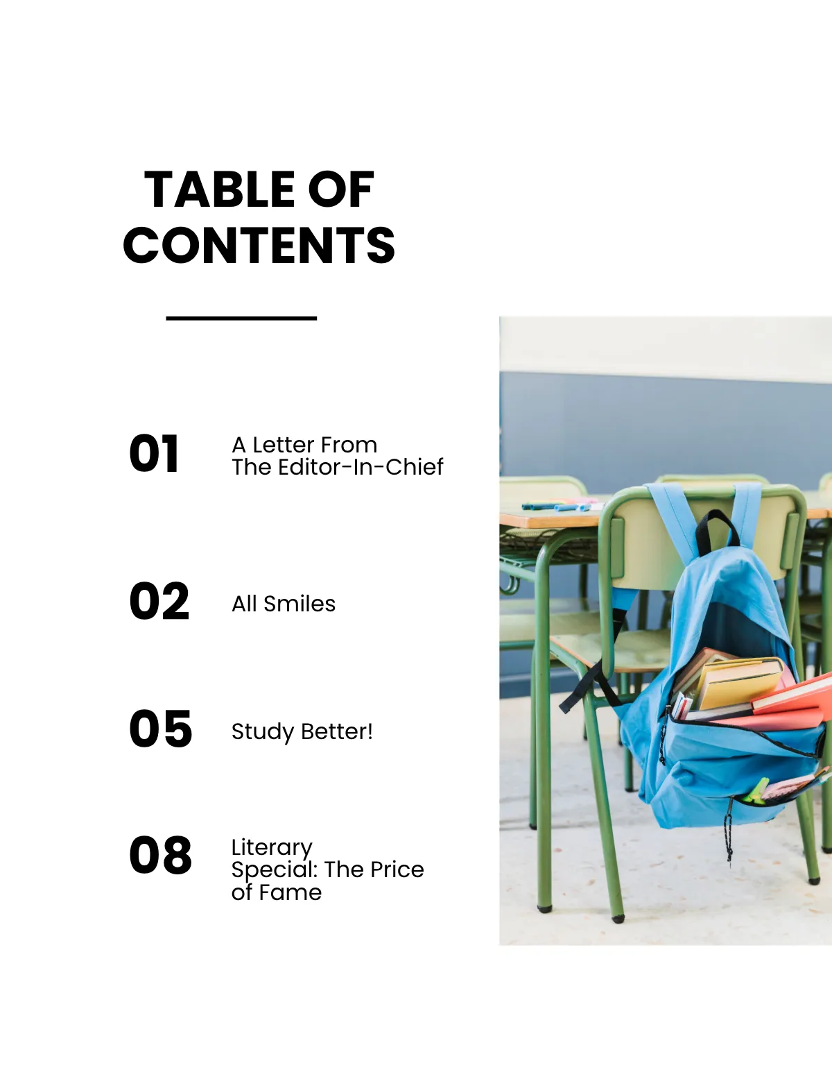 Free Modern School Magazine Template to Edit Online