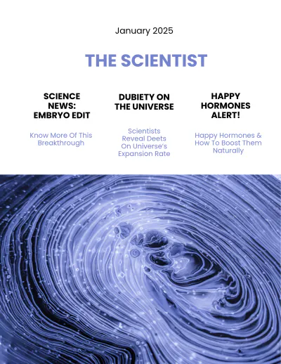 Free Modern Science Magazine Template to Edit Online