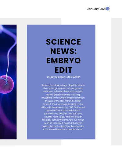 Free Modern Science Magazine Template to Edit Online
