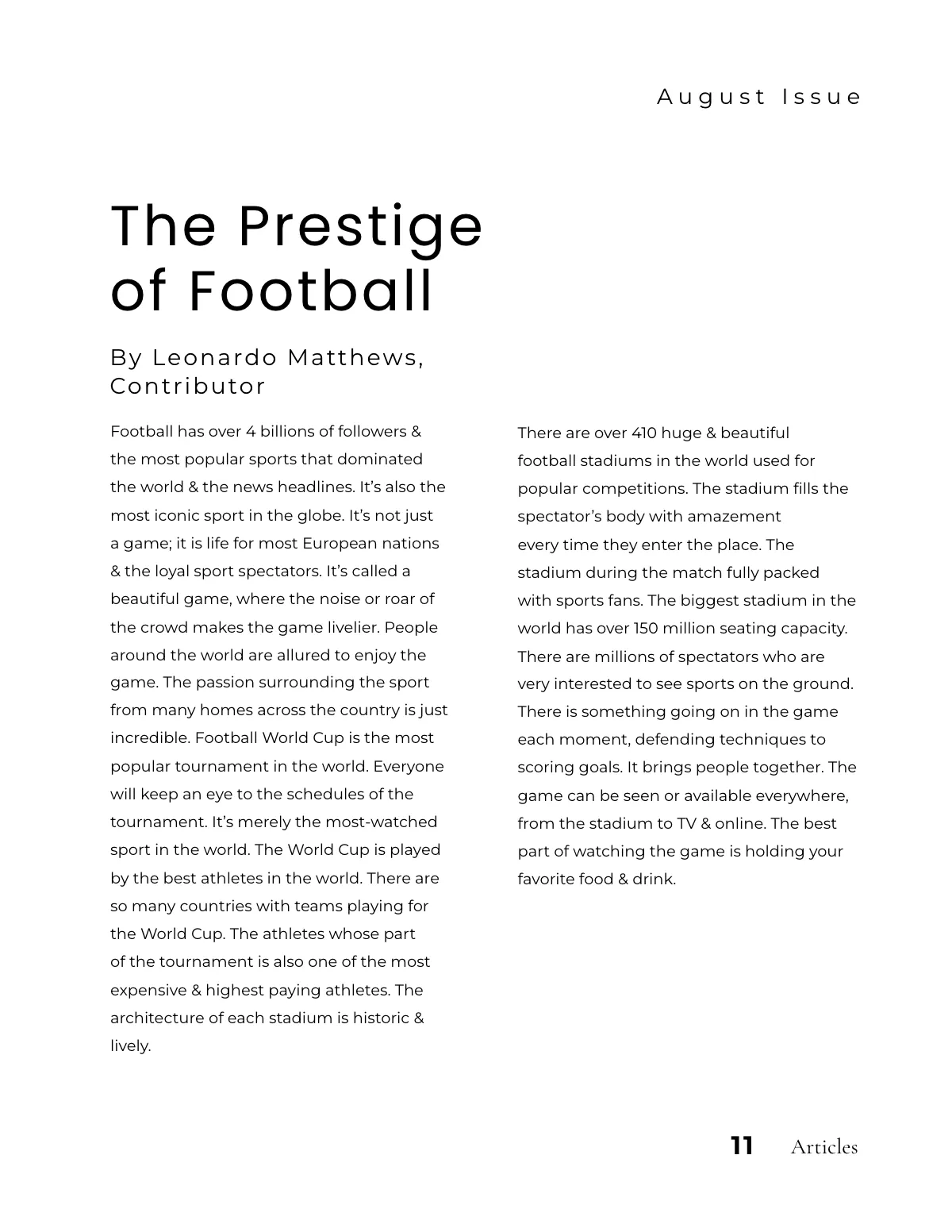 Free Modern Sports Magazine Template to Edit Online