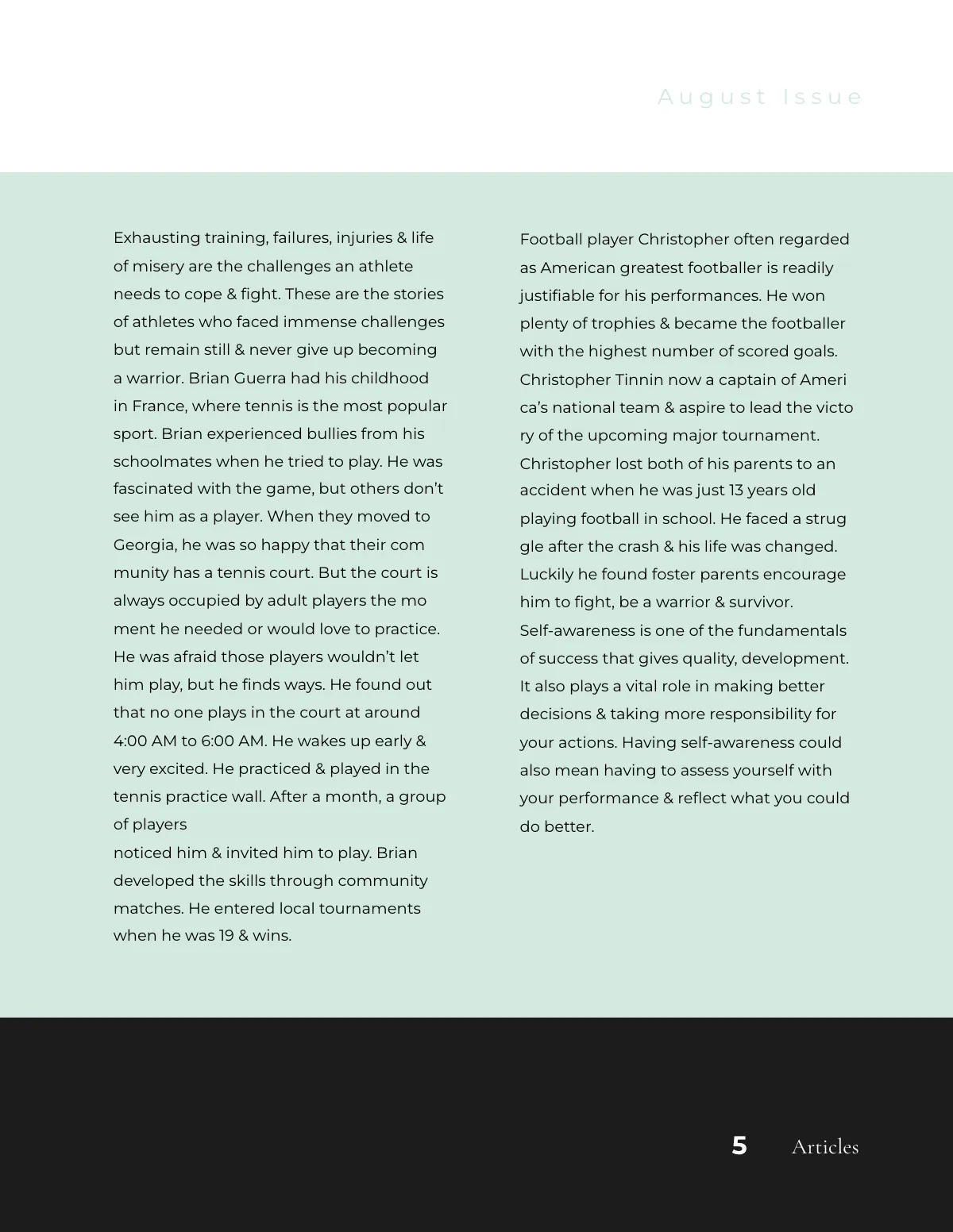 Free Modern Sports Magazine Template to Edit Online