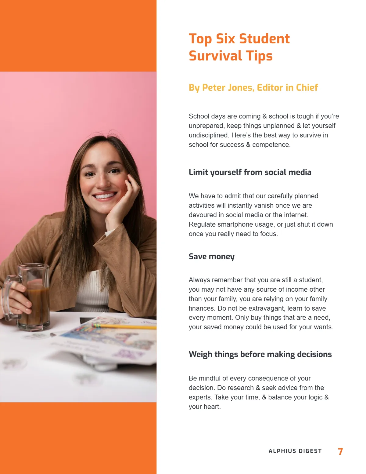 Free Modern Student Magazine Template to Edit Online