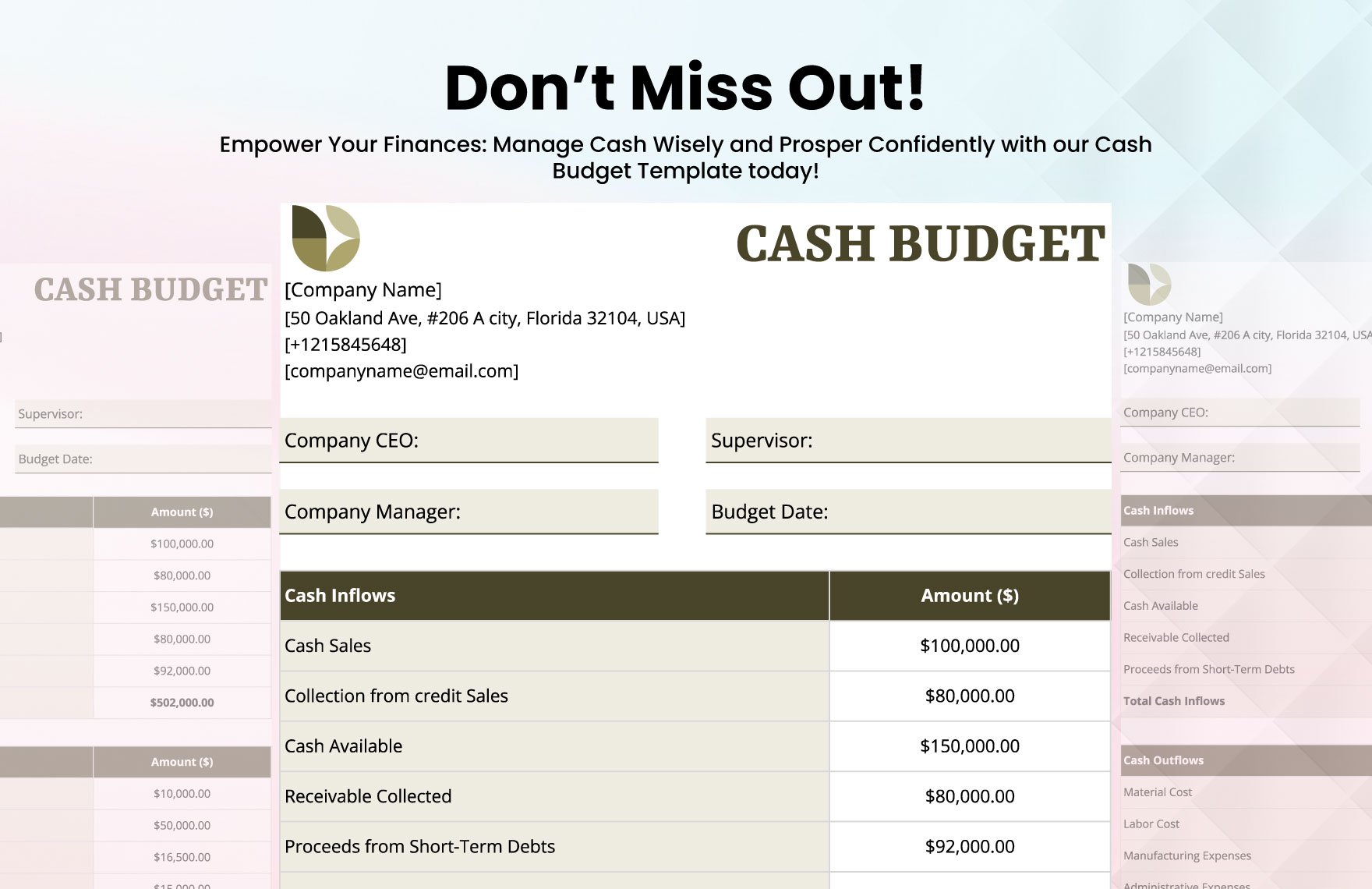 Cash Budget Template