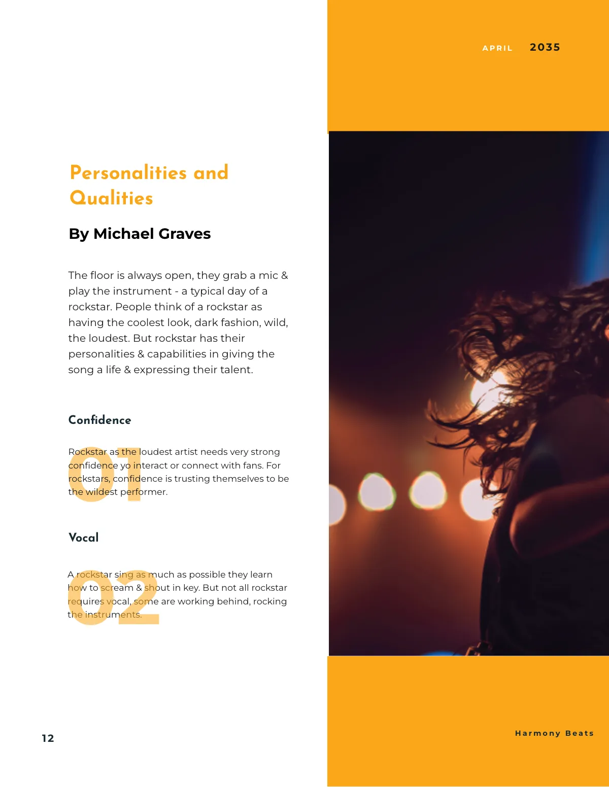 Free Music Artist Magazine Template to Edit Online