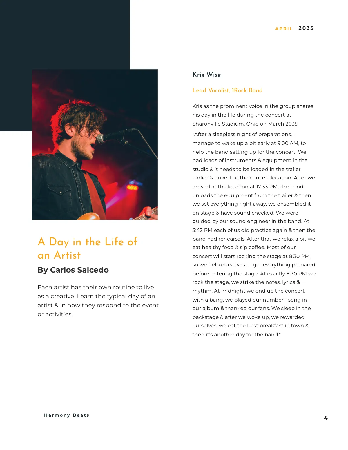 Free Music Artist Magazine Template to Edit Online