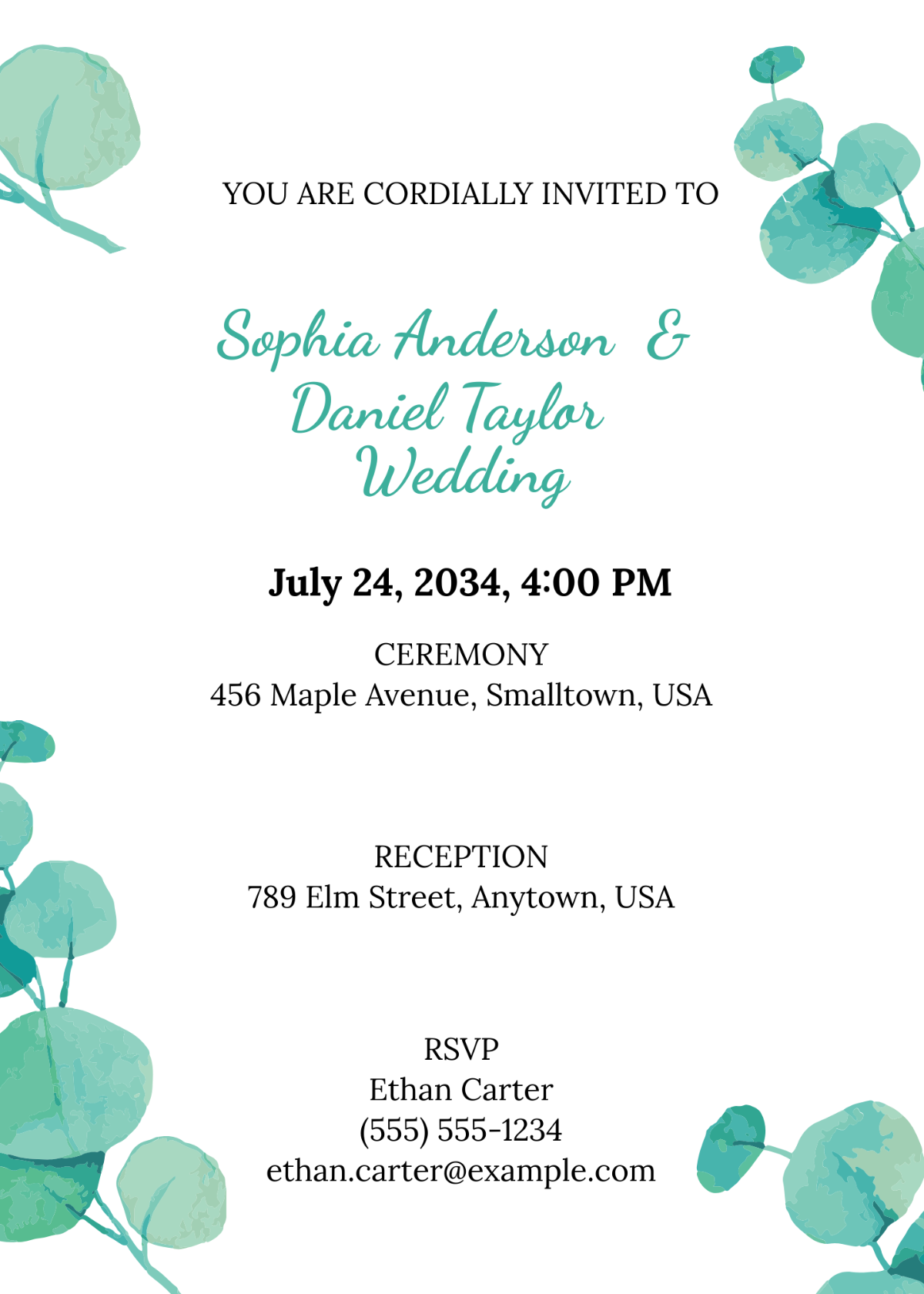 Eucalyptus Wedding Invitation