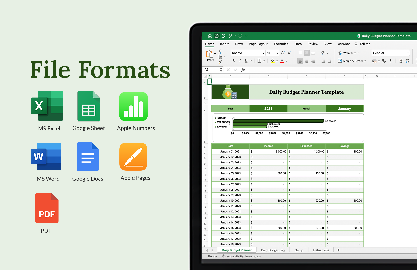 Daily Budget Planner Template - Download in Word, Google Docs, Excel ...