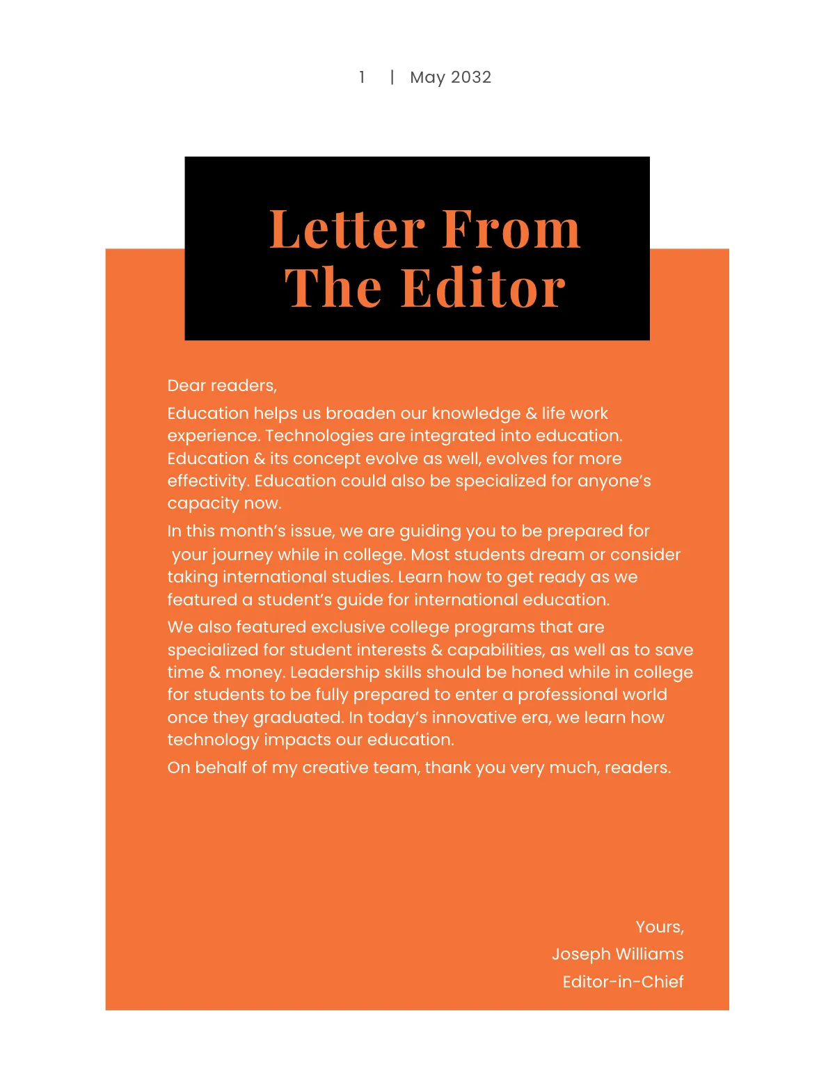 Free University Magazine Template to Edit Online