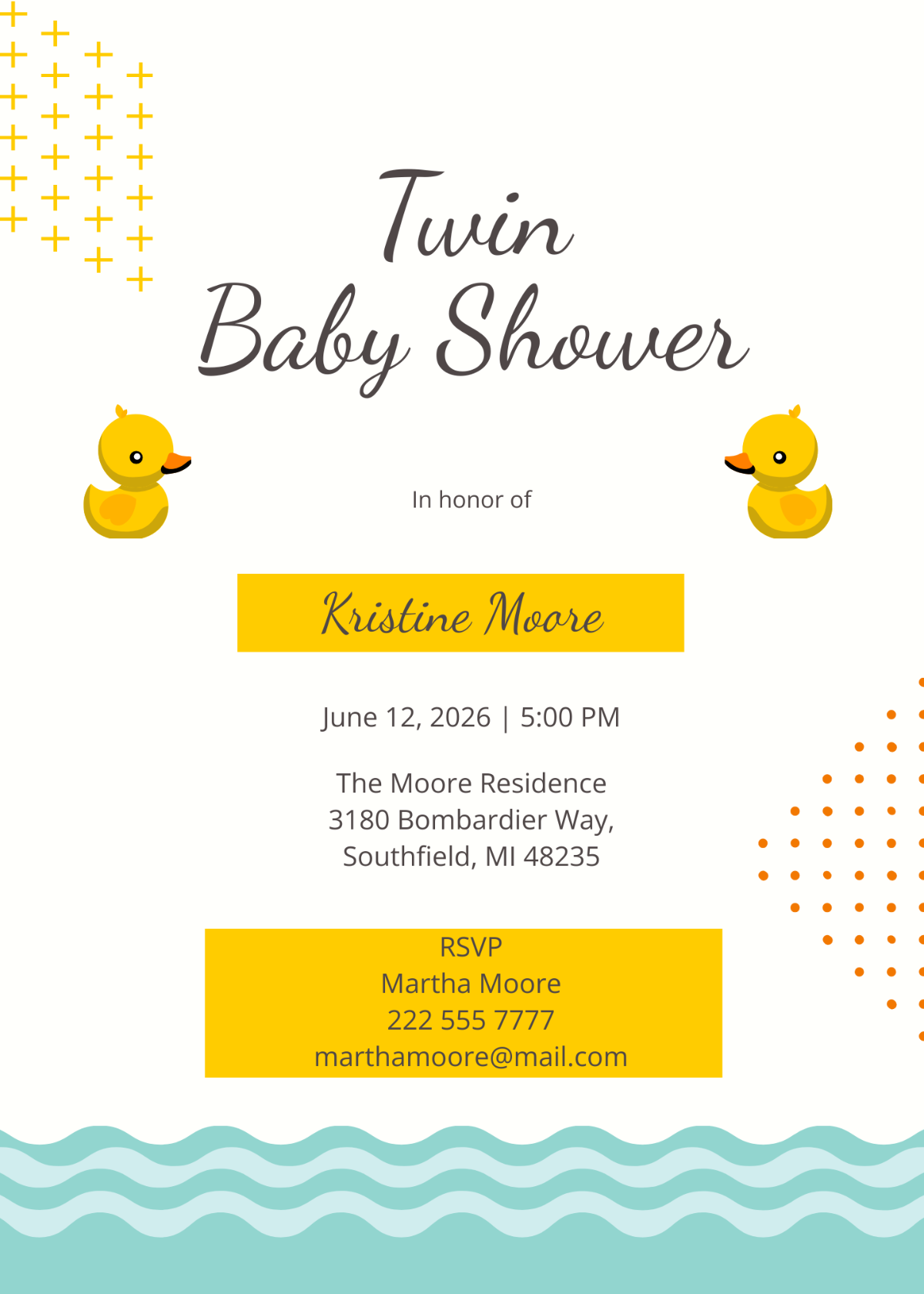 Twin Boy Baby Shower Invitation