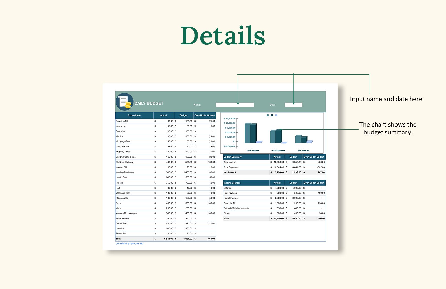 Daily Budget Template - Download in Word, Google Docs, Excel, PDF ...