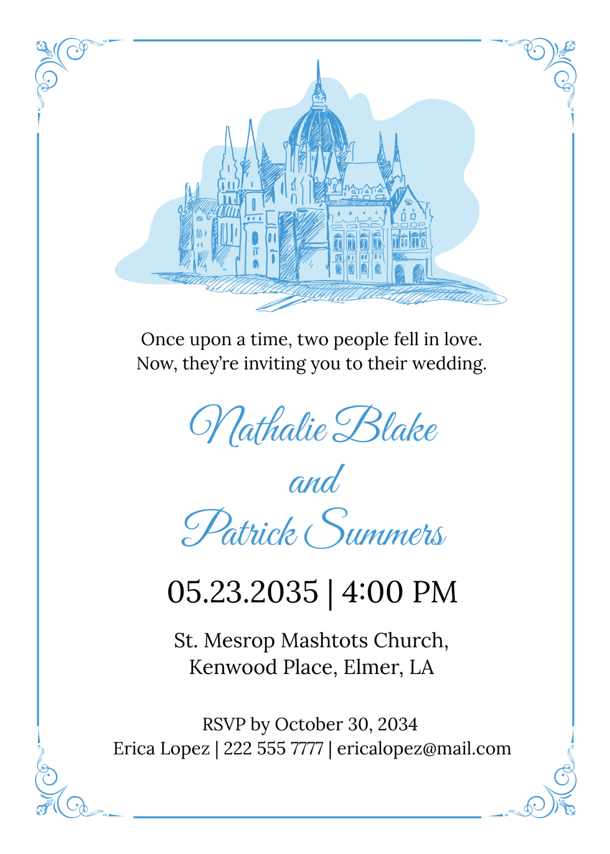 Simple Fairytale Wedding Invitation