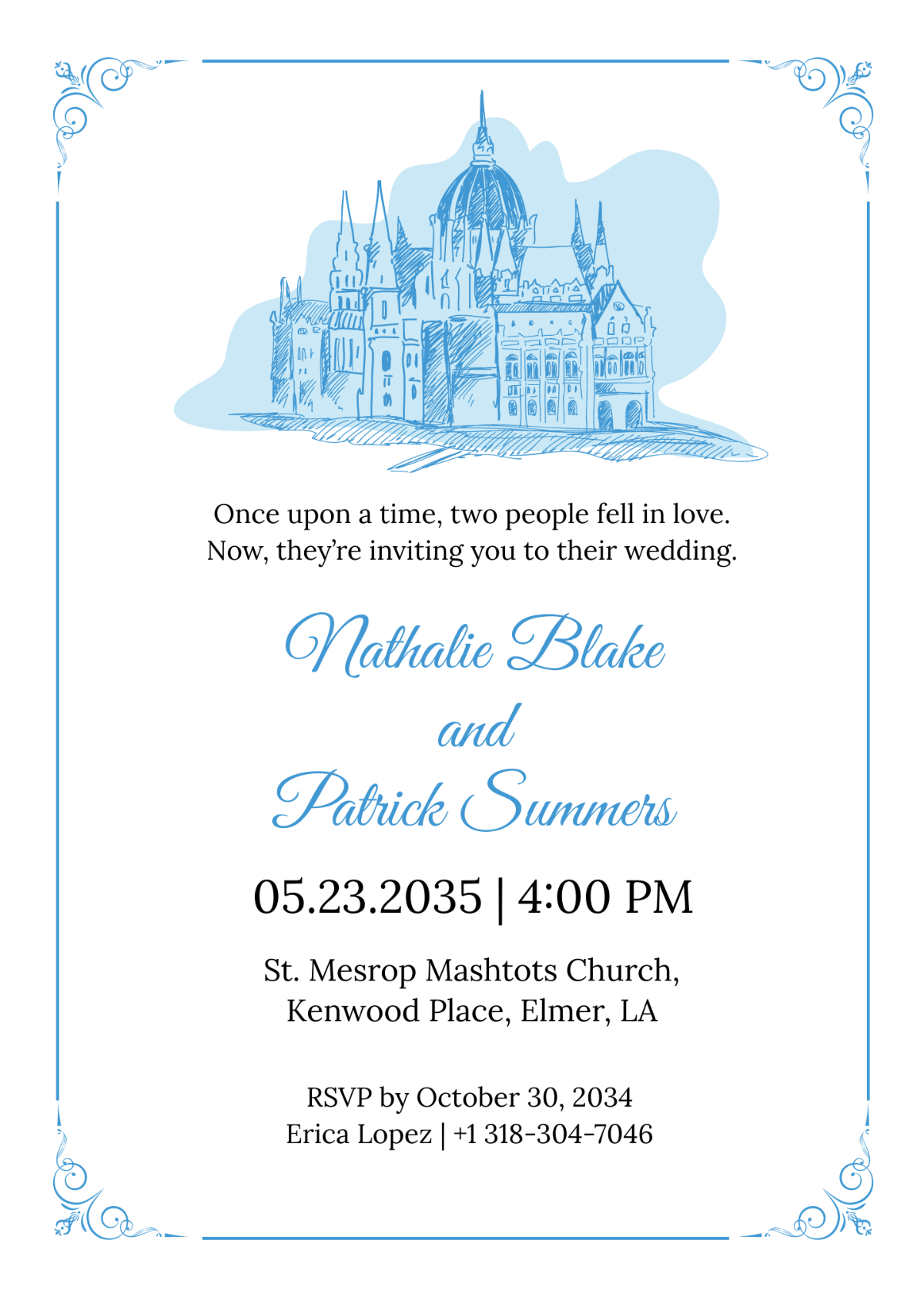 Simple Fairytale Wedding Invitation Template