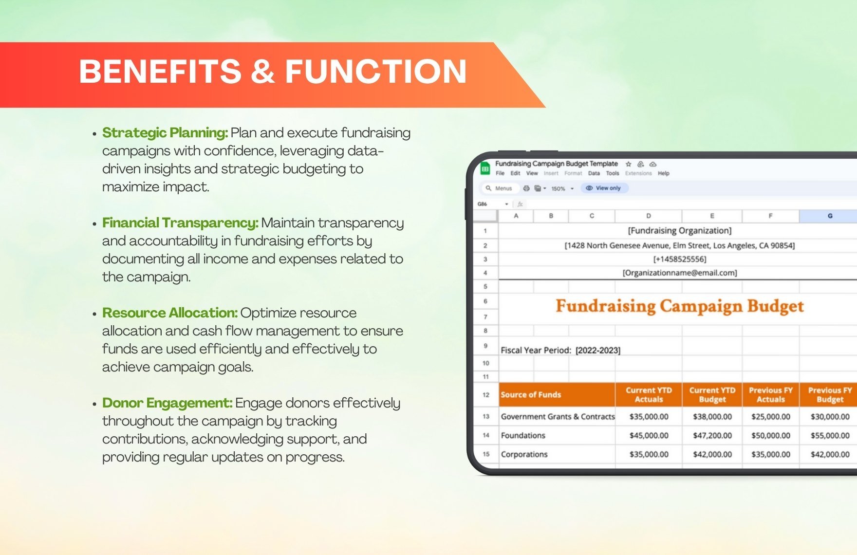 Fundraising Campaign Budget Template